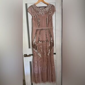 Elegant Sequin Wedding/ Prom Rose gold dress. Wore only once. Great condition.